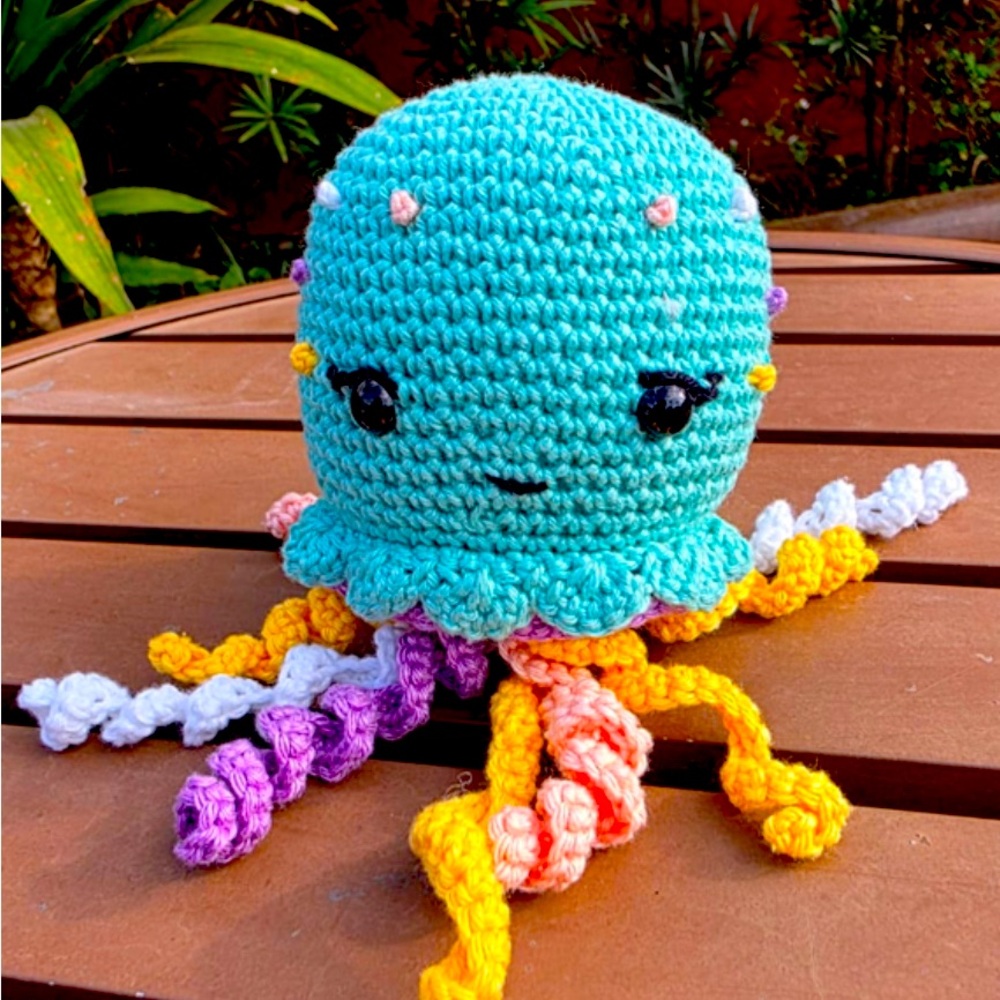 Green Crochet Jellyfish Toy